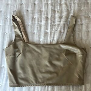 Faux Leather - Women's Beige Top